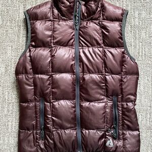 Eddie Bauer Maroon Quilted Down Vest